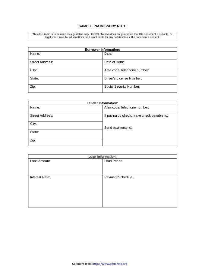 Sample Promissory Note