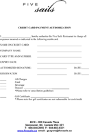 Credit Card Payment Authorization Template 1 form