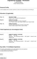 Engineering Template Permanent form