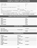 Sample Credit Application form
