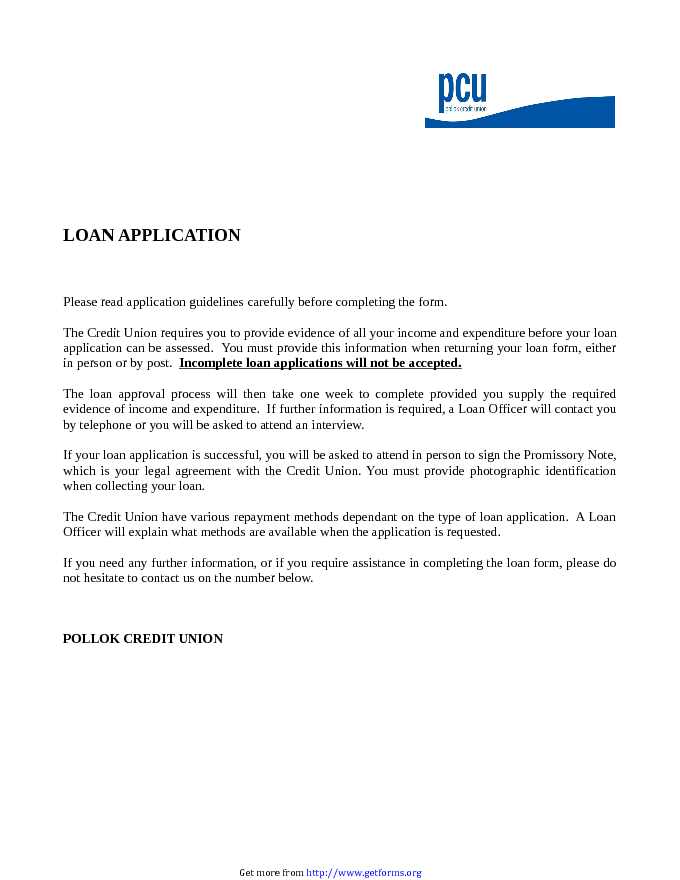 Loan Application Form 1