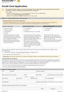 Credit Card Application Template 2 form