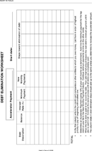 Debt Elimination Worksheet form