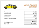 Vehicle Loan Payment Calculator form