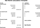 Net Worth Spreadsheet form
