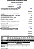 Retirement Planning Excel Spreadsheet form