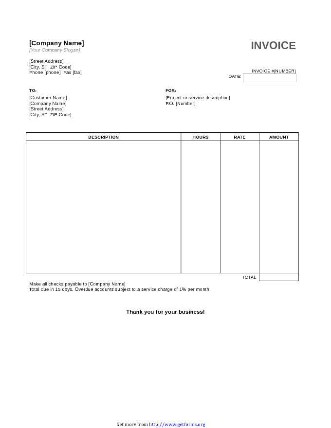 Service Invoice Template 2