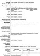 Europass Curriculum Vitae 1 form