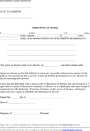 Limited Power of Attorney Form form