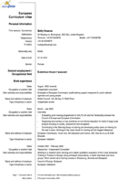 Europass Curriculum Vitae 3 form