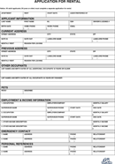Rental Home Application Template form