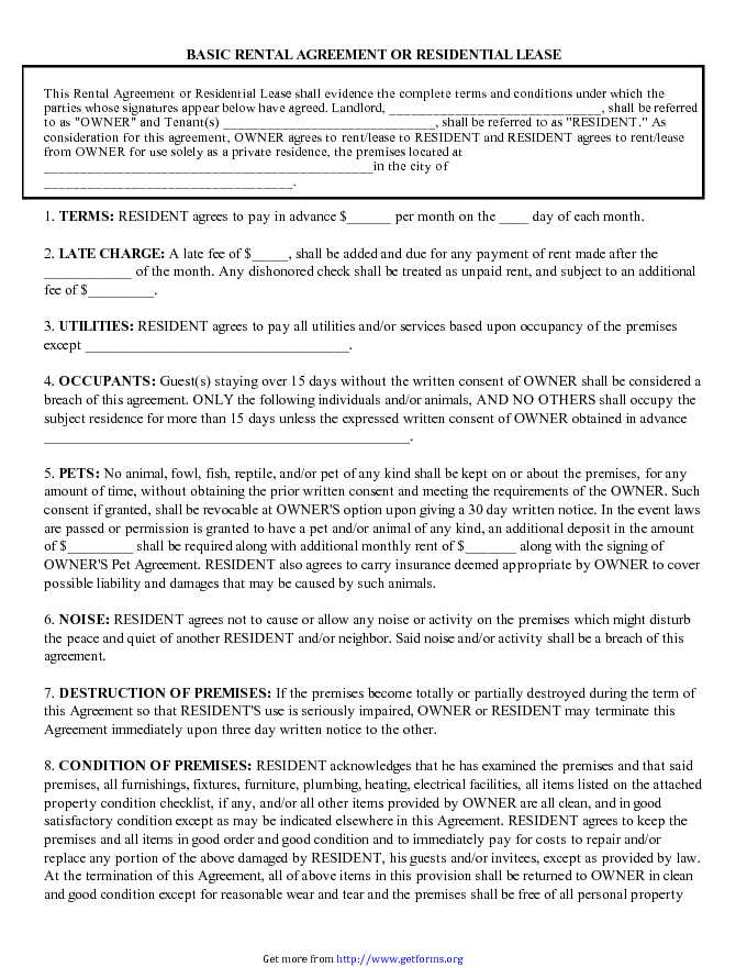 Basic Rental Agreement 1