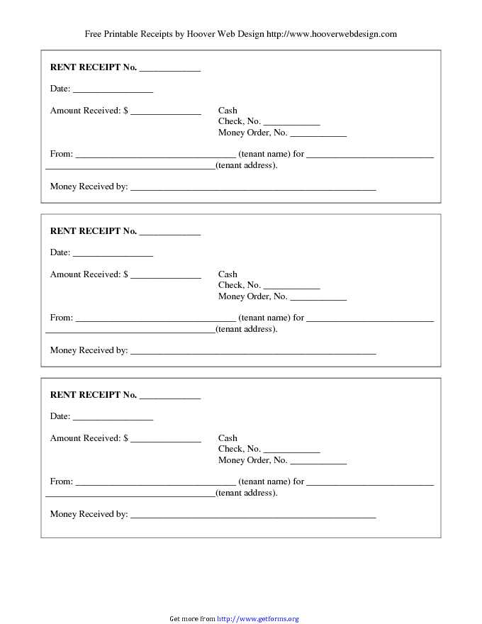 Landlord Rent Receipt Template