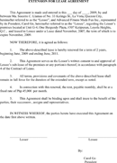 Extension for Lease Agreement form