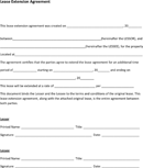 Lease Extension Agreement form