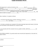 Lease Extension Form form