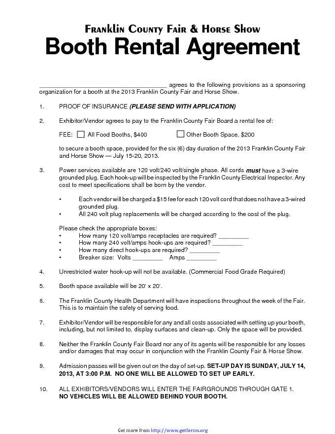 Booth Rental Agreement 2