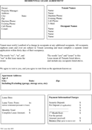 Residential Lease Agreement Form form