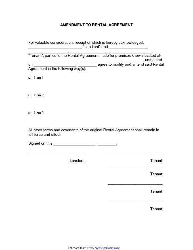 Amendment to Lease