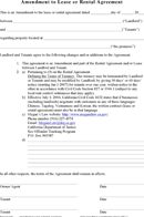 Amendment to Lease or Rental Agreement form