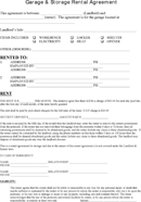 Garage & Storage Rental Agreement form