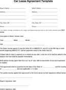 Car Lease Agreement Template form