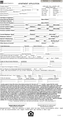 Apartment Application form