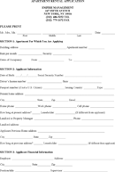 Apartment Rental Application form