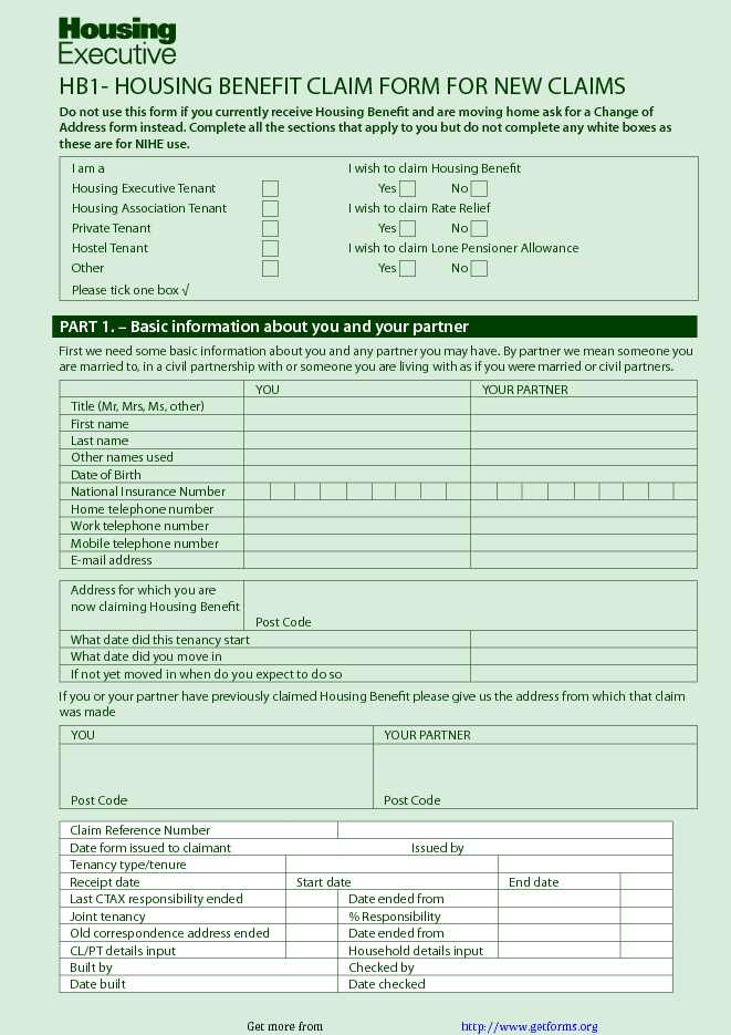 Housing Benefit Form Online