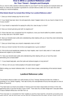 Landlord Reference Letter form
