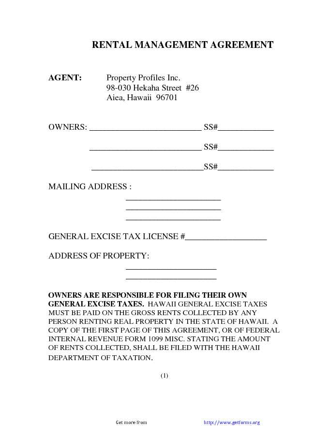 Rental Management Agreement