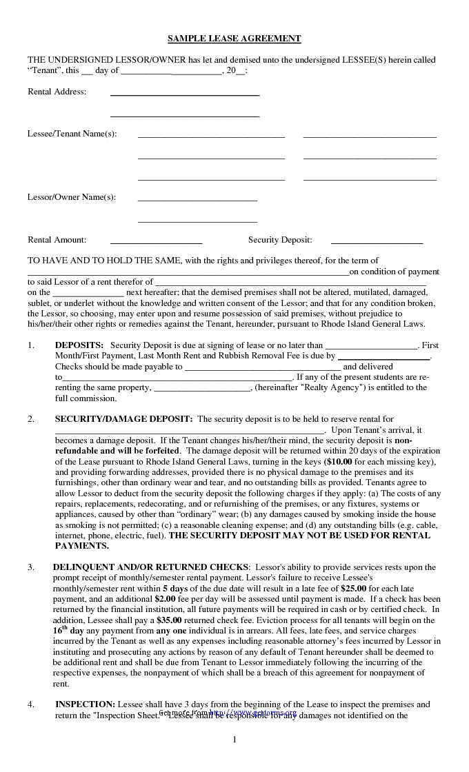 Sample Lease Agreement 2