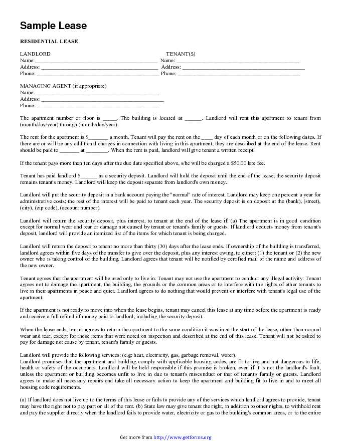 Sample Lease Agreement 3