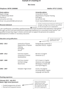 Example of a Teaching CV form