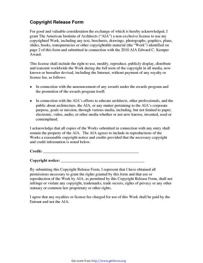 Copyright Release Form 1