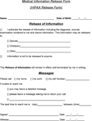 Basic HIPAA Release Form form
