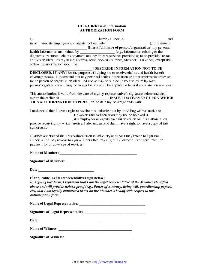 HIPAA Release Form