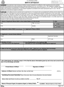 Birth Affidavit form