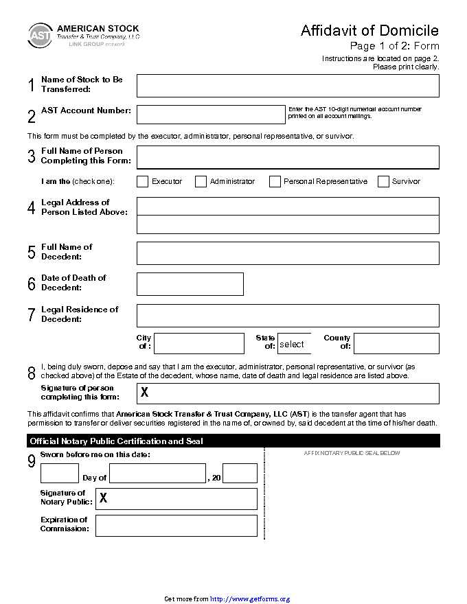 Affidavit of Domicile 4