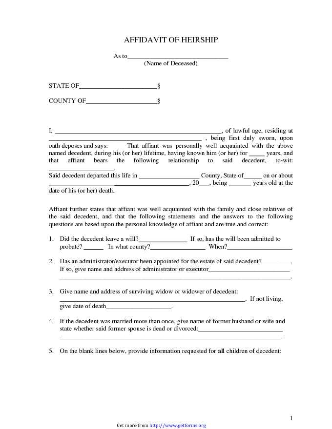 Affidavit of Heirship 3