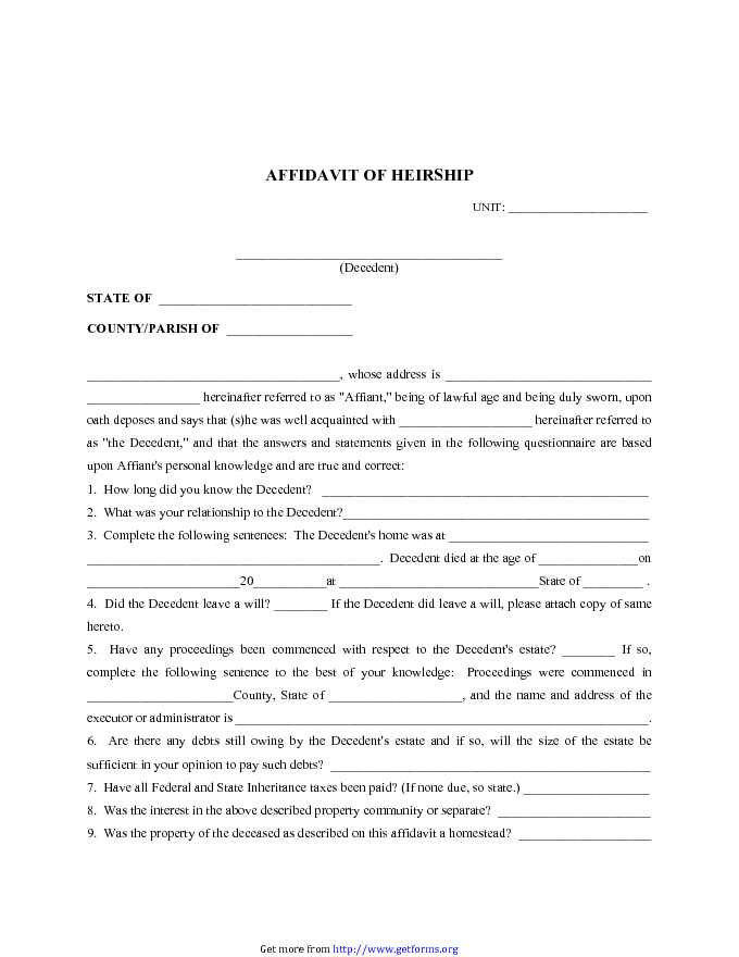 Affidavit of Heirship 4