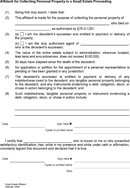 Small Affidavit Estate Form form