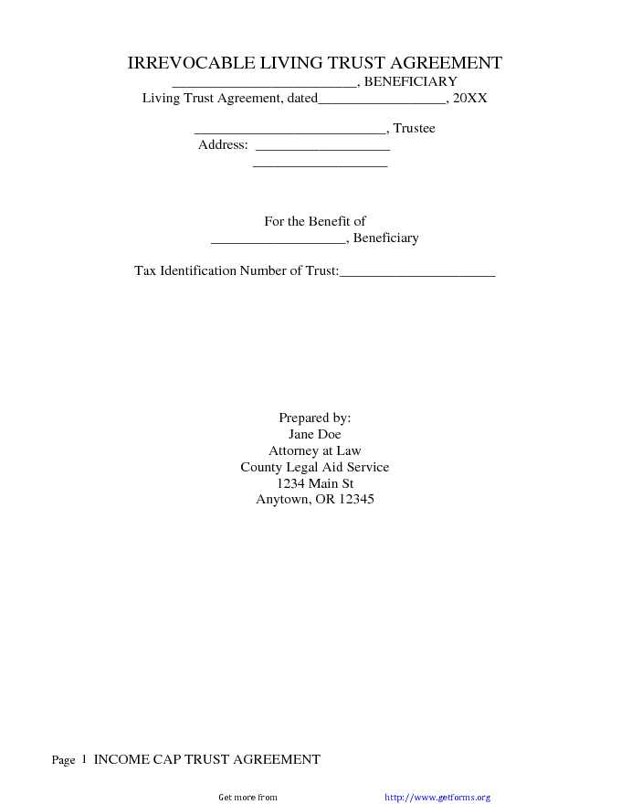 Irrevocable Living Trust Agreement