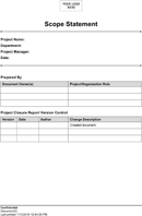 Scope Statement form