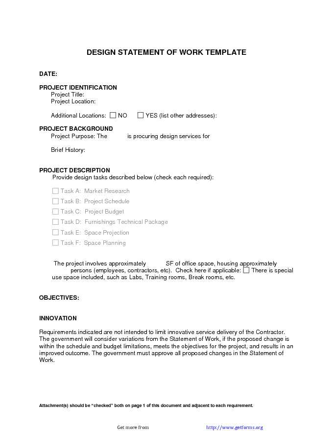 Design Statement of Work Template