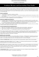 Graduate Resume and Curriculum Vitae Guide form