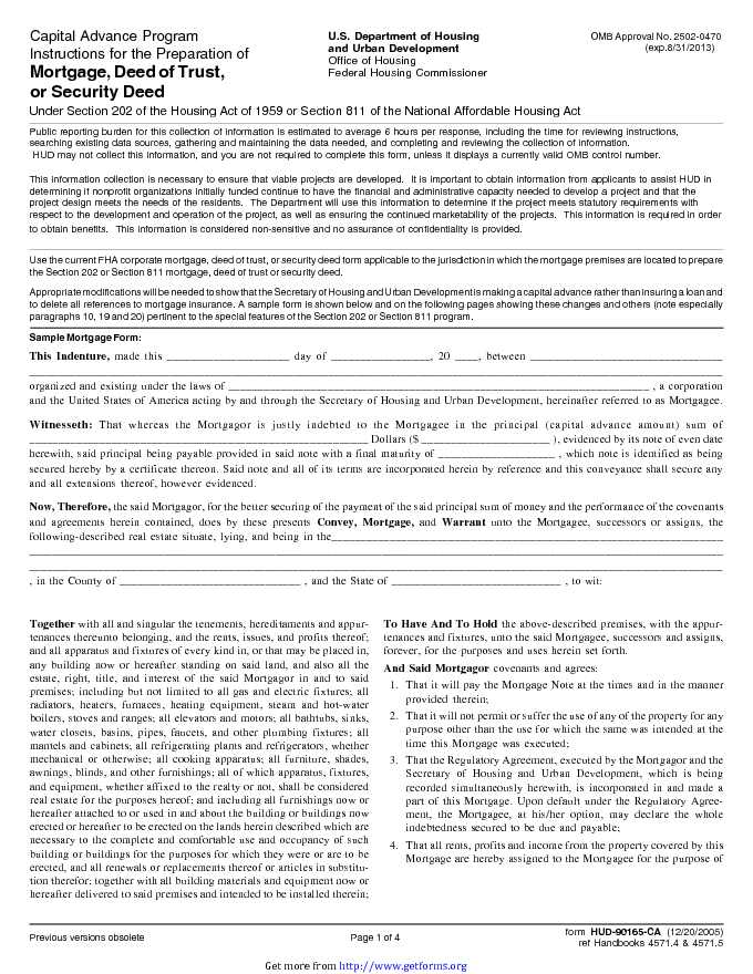 Mortgage Form Sample