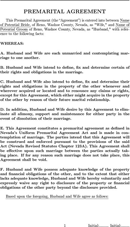 Prenuptial Agreement 2 form