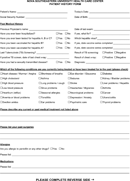 Nova Southeastern University Patient History Form form