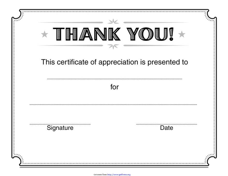 Certificate of Appreciation Template 2